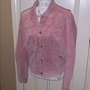 leather moto trucker jacket